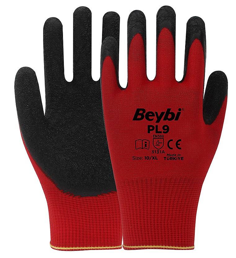 Beybi PL9 No:10 Polyester Örme Lateks Özel Amaçlı Teknik Eldiven PL9-10 - 1