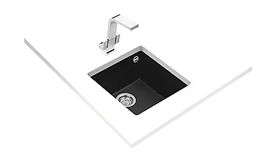 Teka Square 40.40 TG Tek Hazneli Tezgah Altı Siyah Granit Eviye 115230025 - 2