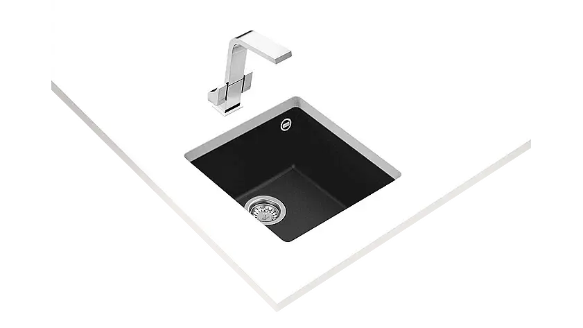 Teka Square 40.40 TG Tek Hazneli Tezgah Altı Siyah Granit Eviye 115230025 - 2