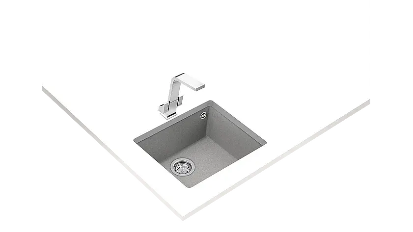 Teka Square 50.40 TG Tek Hazneli Tezgah Altı Stone Gri Granit Eviye 115230021 - 2